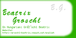 beatrix groschl business card